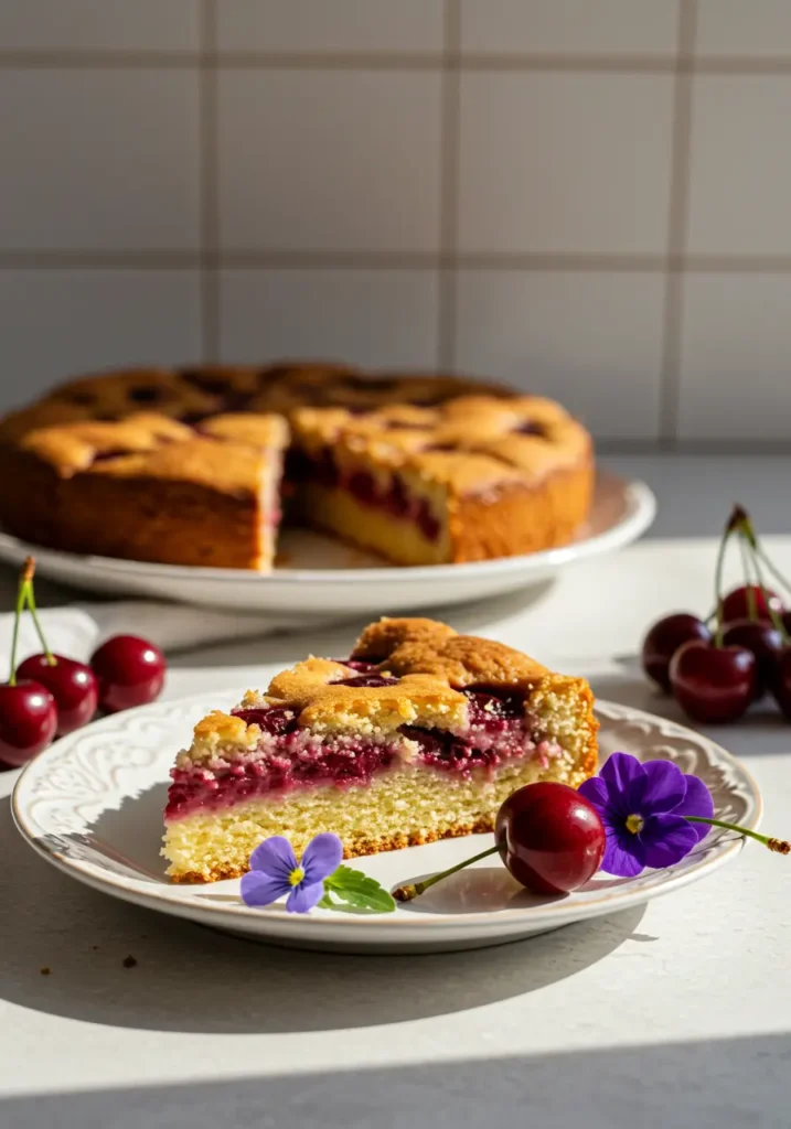 Gâteau basque aux cerises