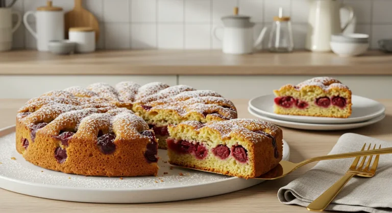 Gâteau basque aux cerises