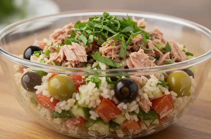 Salade de riz thon prête en 10 minutes