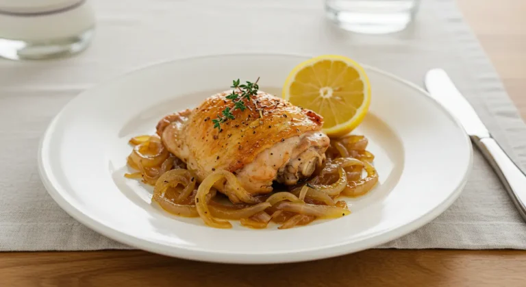 Cuisses de poulet rôties à l'oignon