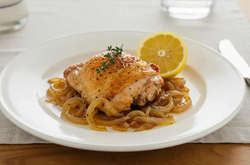 Recette Cuisses de poulet rôties à l'oignon
