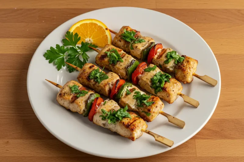 Brochettes de poisson à l'orange et persil