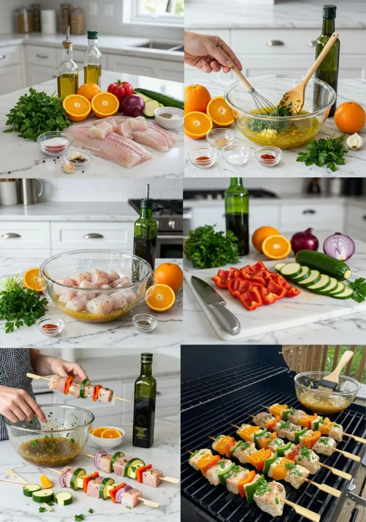 brochettes de poisson