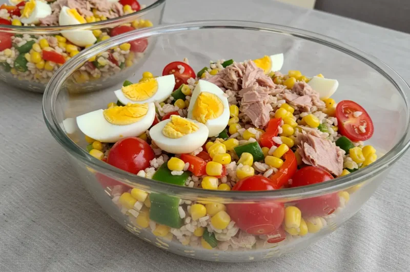 Salade de riz froide pour buffet ou barbecue d'été