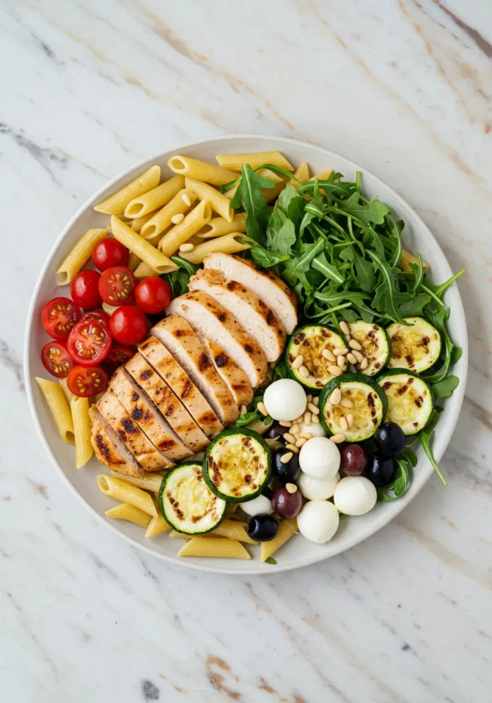 Salade de pâtes au poulet grillé