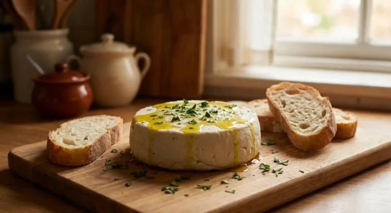 Fromage avec pain et herbes